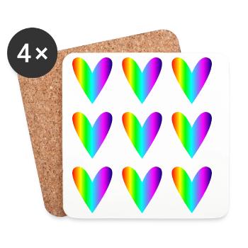 PAPA. FÊTE DES PÈRES. BONNE FÊTE PAPA. COEUR - Dessous de verre (lot de 4) - blanc - Devant