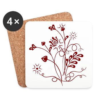 Wiesenblumen - Untersetzer (4er-Set) - Weiß - Vorne