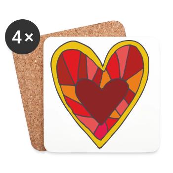 Heart in Art - Coasters (set of 4) - white - Front