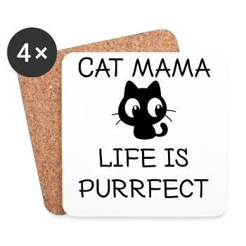 Cat mama - Coasters (set of 4) - white - Front