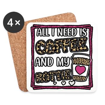 All you need is coffee and my Rottie - Coasters (set of 4) - white - Front