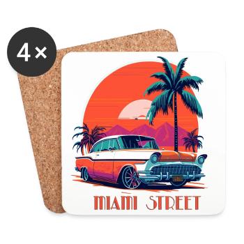 RUE DE MIAMI - Dessous de verre (lot de 4) - blanc - Devant