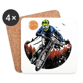 Cavalier de la crête de minuit - Dessous de verre (lot de 4) - blanc - Devant