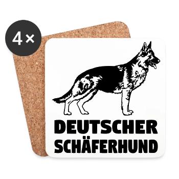 Deutscher Schäferhund gerader Rücken - Untersetzer (4er-Set) - Weiß - Vorne