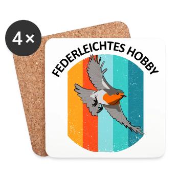 Vogelbeobachtung Vögel Beobachten Birding Vogel - Untersetzer (4er-Set) - Weiß - Vorne