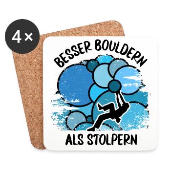 Vintage Bouldern Boulderer Klettern Kletterer - Untersetzer (4er-Set) - Weiß - Vorne