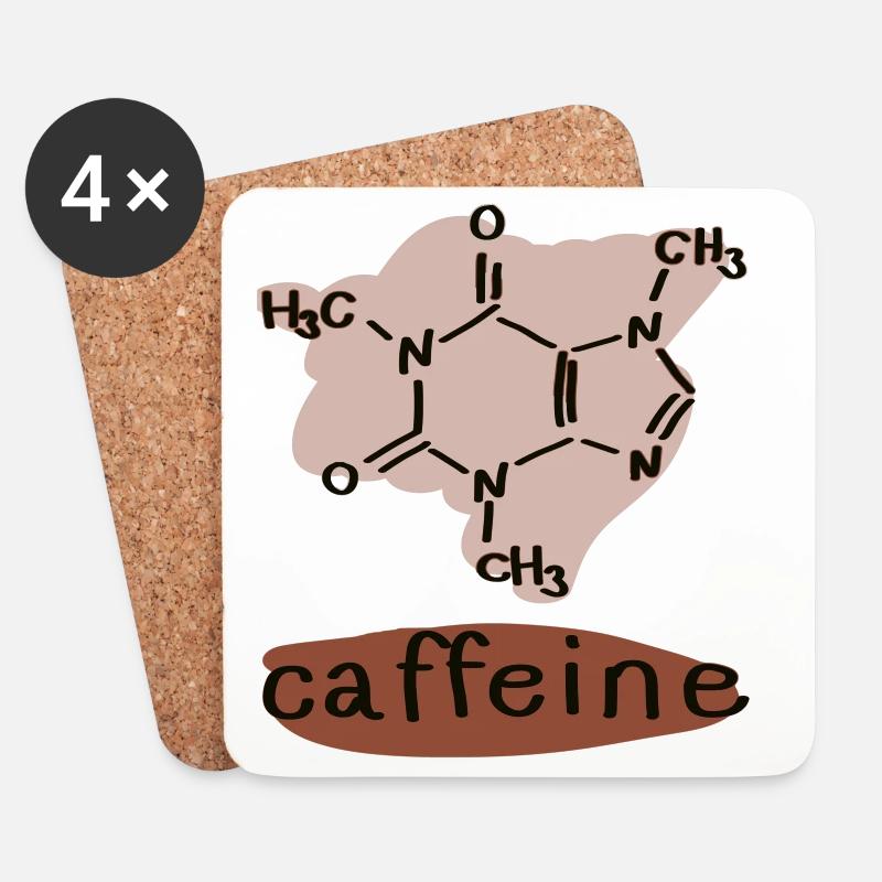 Koffein - Untersetzer (4er-Set) - Weiß