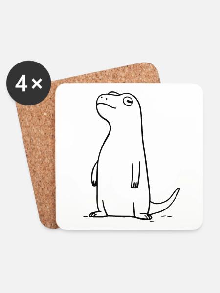 Quirky Dino - Coasters (set of 4) - white
