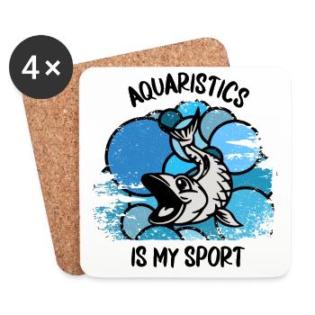 Aquarium Aquarists Fish Ornamental fish Aquaristics - Coasters (set of 4) - white - Front