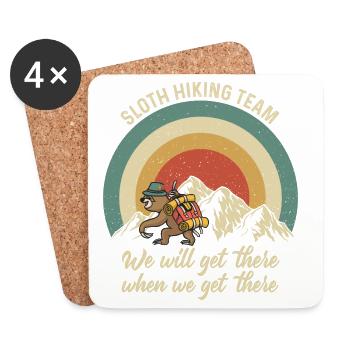 Faultier Sloth Hiking Team - Coasters (set of 4) - white - Front