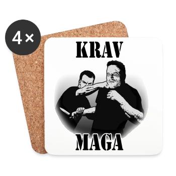 Krav Maga Messerverteidigung - Untersetzer (4er-Set) - Weiß - Vorne