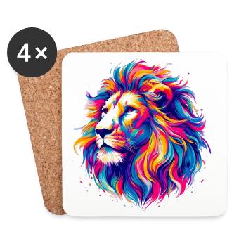 Lion - Coasters (set of 4) - white - Front