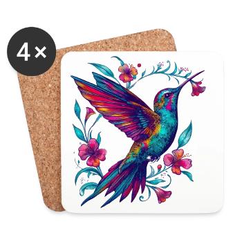 Kolibri - Untersetzer (4er-Set) - Weiß - Vorne