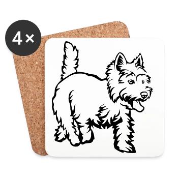 West Highland Terrier - Untersetzer (4er-Set) - Weiß - Vorne