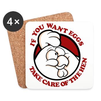 T c of the hen 2 - Coasters (set of 4) - white - Front