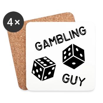 Gambling Guy Würfelspieler - Untersetzer (4er-Set) - Weiß - Vorne