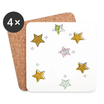 Étoiles - Dessous de verre (lot de 4) - blanc - Devant
