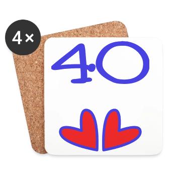 40. 40 YEARS. 40th ANNIVERSARY. 40TH ANNIVERSARY. - Coasters (set of 4) - white - Front