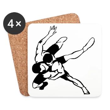 Wrestler - Coasters (set of 4) - white - Front