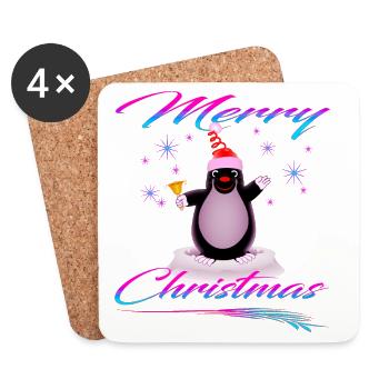 Taupe Joyeux Noël - Dessous de verre (lot de 4) - blanc - Devant