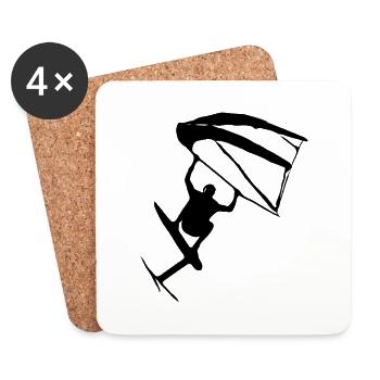 Trendy Wingfoil Style - Untersetzer (4er-Set) - Weiß - Vorne