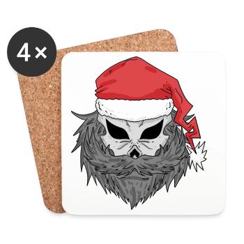 Santa Claus Skull - Coasters (set of 4) - white - Front