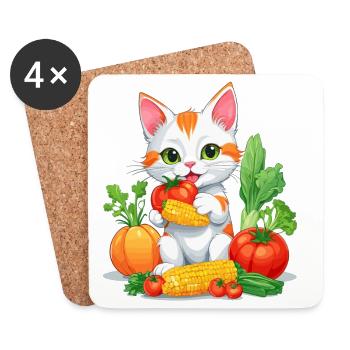 Organic Cat - Coasters (set of 4) - white - Front