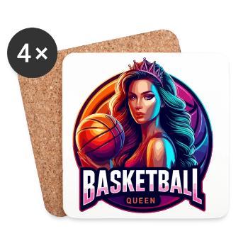 Basketball Queen Illustration - Coasters (set of 4) - white - Front