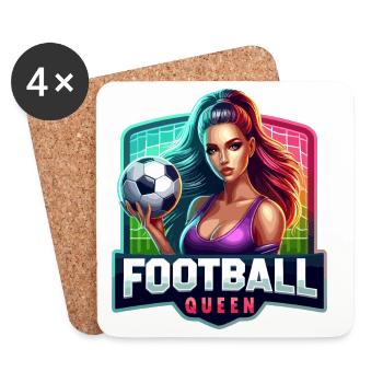 Fußballkönigin Illustration - Untersetzer (4er-Set) - Weiß - Vorne