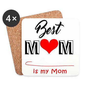 meilleure maman, Fête des mères - Dessous de verre (lot de 4) - blanc - Devant
