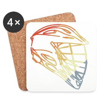 Lacrosse Helmet Retro Style - Coasters (set of 4) - white - Front