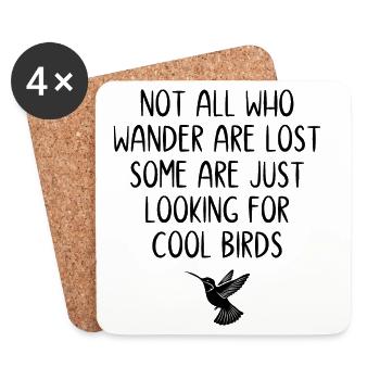 Tous ceux qui errent ne sont pas perdus - Oiseaux - Dessous de verre (lot de 4) - blanc - Devant
