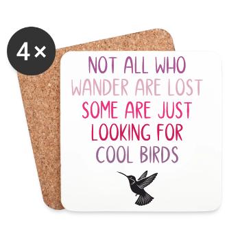 Tous ceux qui errent ne sont pas perdus - Oiseaux - Dessous de verre (lot de 4) - blanc - Devant