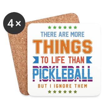 Pickleball - Coasters (set of 4) - white - Front