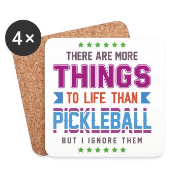 Pickleball - Untersetzer (4er-Set) - Weiß - Vorne