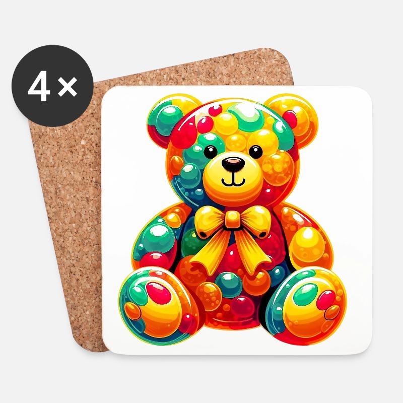 Bär - Untersetzer (4er-Set) - Weiß
