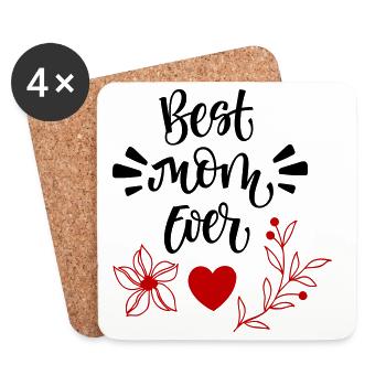 Best Mom Ever - Coasters (set of 4) - white - Front