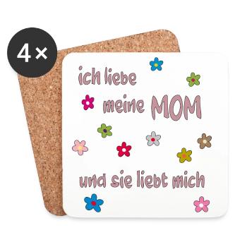 J’aime ma mère - Dessous de verre (lot de 4) - blanc - Devant