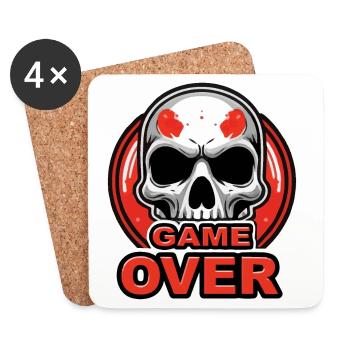 Skull-Spiel vorbei Red Crest - Untersetzer (4er-Set) - Weiß - Vorne