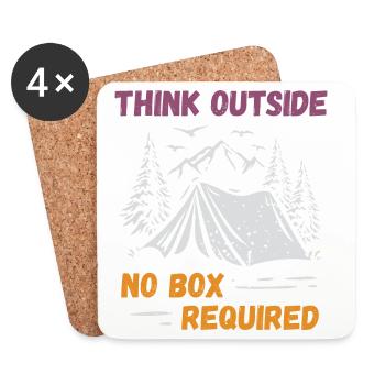 Camping, Hiking, Forest - Think Outside - Coasters (set of 4) - white - Front