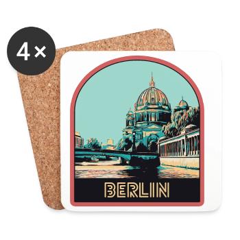 Illustration Centre Historique de Berlin - Dessous de verre (lot de 4) - blanc - Devant