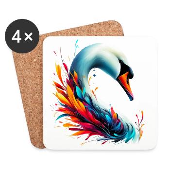 Swan - Coasters (set of 4) - white - Front