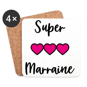 SUPER MARRAY - Coasters (set of 4) - white - Front