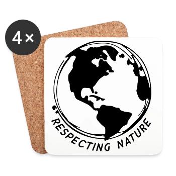 Respecter la nature - Dessous de verre (lot de 4) - blanc - Devant