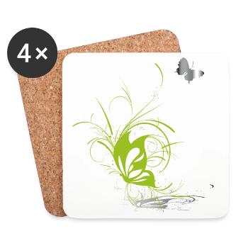 Papillon Papillon Printemps - Dessous de verre (lot de 4) - blanc - Devant