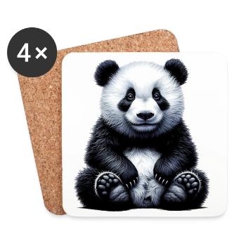 Panda - Untersetzer (4er-Set) - Weiß - Vorne