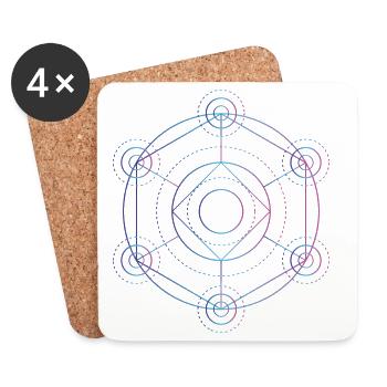 Merkaba - 7 Chakren - Untersetzer (4er-Set) - Weiß - Vorne