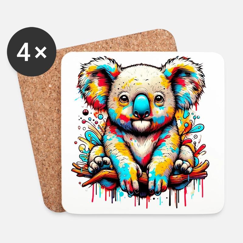 Koala - Untersetzer (4er-Set) - Weiß