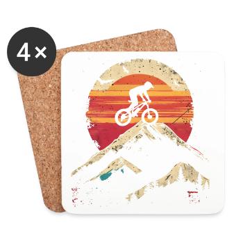 Mountain Bike Vintage Look - Coasters (set of 4) - white - Front