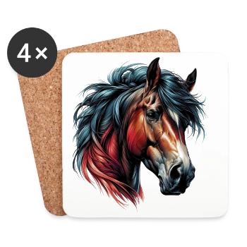 Cheval - Dessous de verre (lot de 4) - blanc - Devant